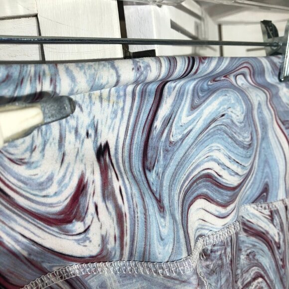 Cardio Works Leggings Swirl Blue Wine High Waist Pockets M - Picture 7 of 8